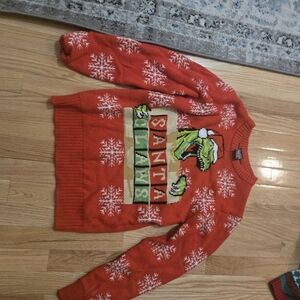 Kids Red Grinch 'Santa Stinks' Holiday Sweater